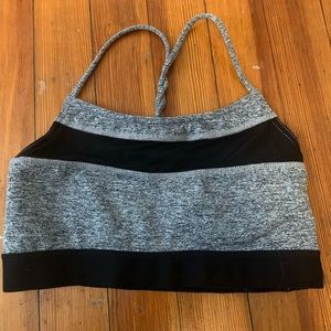 Grey and black Capezio sports bra